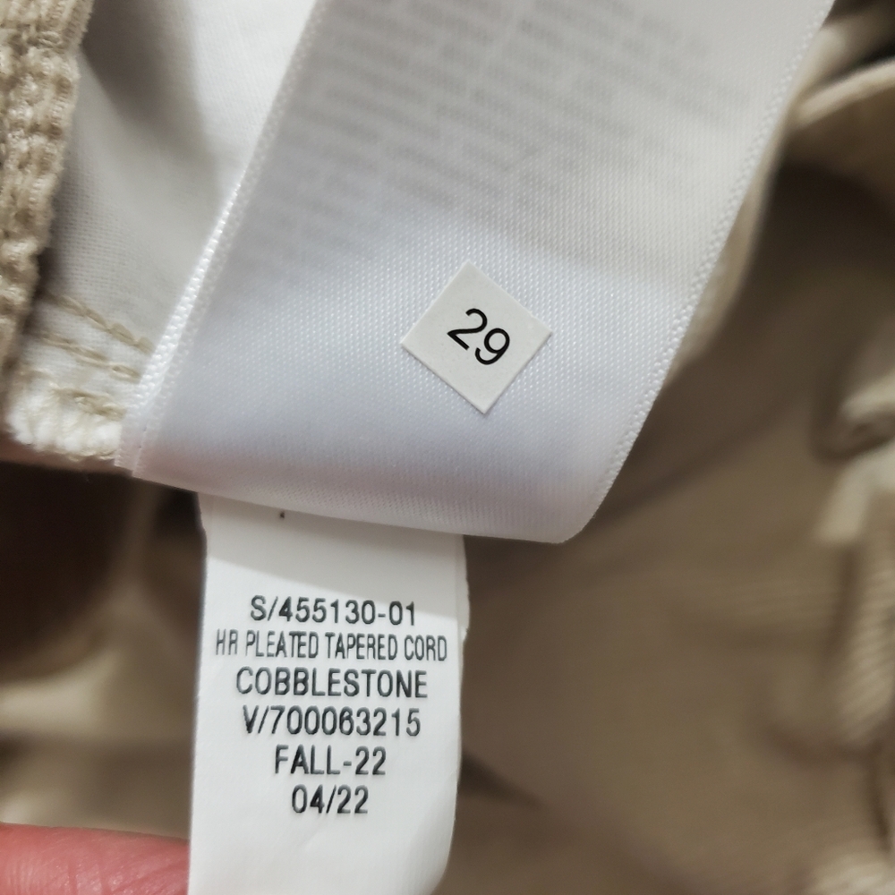 Gap High Rise Pleated Taper Corduroy Pants Cobblestone Beige NWT Size 14 Casual - Picture 9 of 9